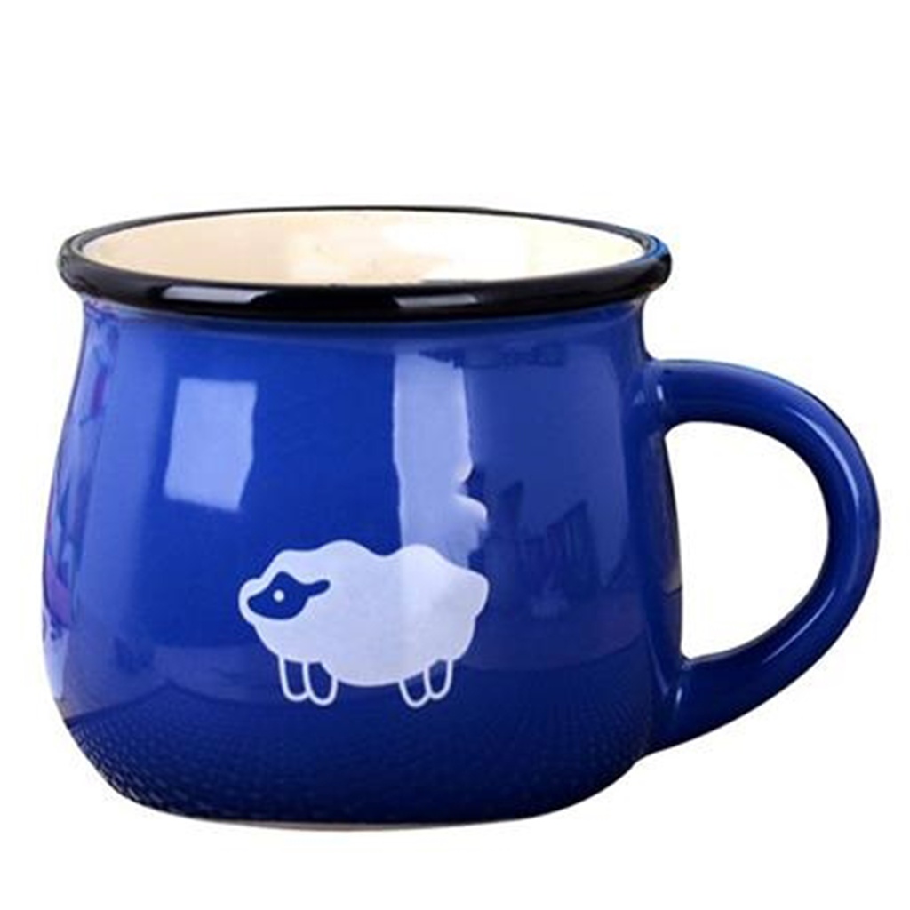 大号复古创意陶瓷杯大肚杯子牛奶早餐杯咖啡杯色釉马克杯礼品logo定制