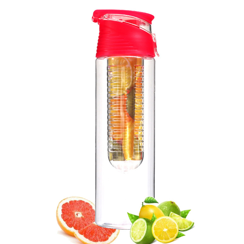 现货700ML批发跨境创意柠檬果肉水果杯户外运动水壶塑料礼品杯一件代发