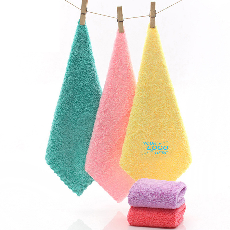 吸水家用洗脸珊瑚绒小方巾柔软素色多种规格毛巾家居日用多功能巾