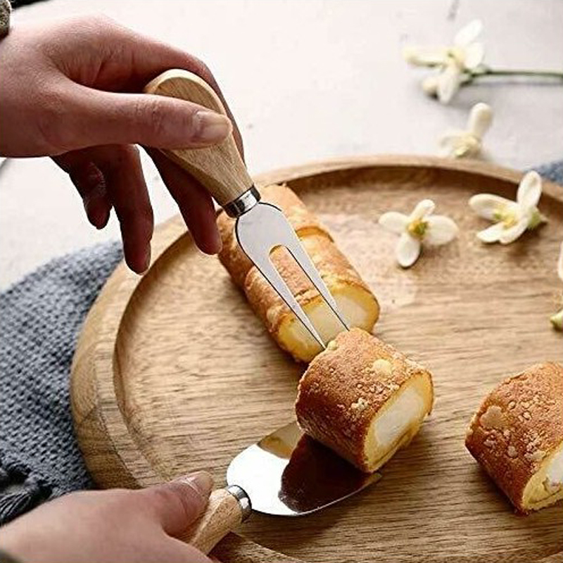 f512148不锈钢芝士刀奶酪木柄奶油刀披萨刀 烘焙工具 芝士套装