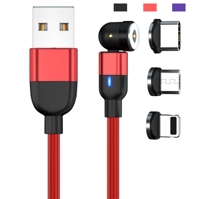 2.4 A Fast Charge Magnetic 3 in 1 Nylon Braided Phone Charge