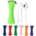 3-Piece Camping Cutlery Flatware/ Portable Stainless Cutlery