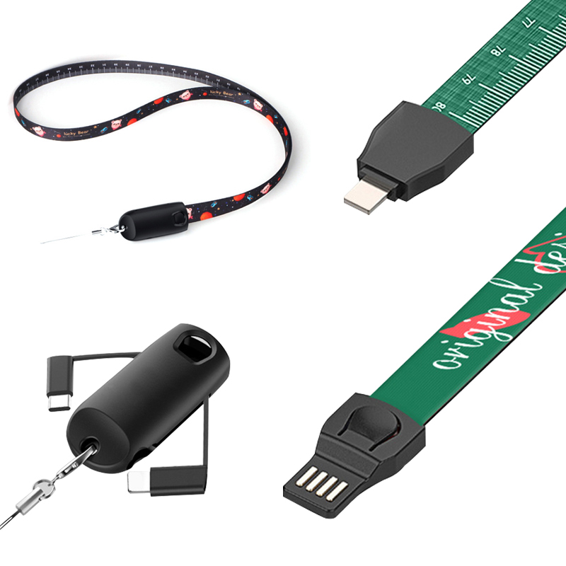 3-in-1 USB Charging Cable Lanyard 