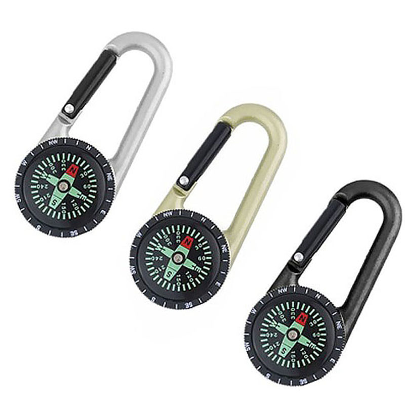 2-in-1 Zinc Alloy Carabiner Style Compass